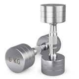 Гантель UNIX Fit PRO круглая хромированная 6 кг, 2 шт.