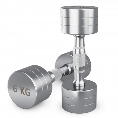 Гантель UNIX Fit PRO круглая хромированная 6 кг, 2 шт. Гантель UNIX Fit PRO круглая хромированная 6 кг, 2 шт.