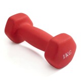 Гантель неразборная гексагональная неопрен  1 кг (красная) VictoryFit VF-DHN010-R