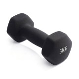 Гантель неразборная гексагональная неопрен  3 кг (черная) VictoryFit VF-DHN030