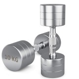 Гантель UNIX Fit PRO круглая хромированная 10 кг, 2 шт.