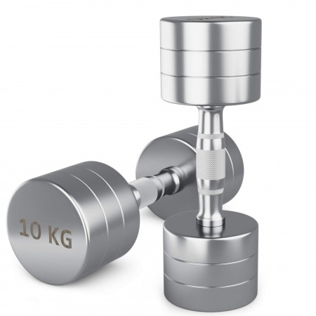 Гантель UNIX Fit PRO круглая хромированная 10 кг, 2 шт. Гантель UNIX Fit PRO круглая хромированная 10 кг, 2 шт.