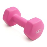 Гантель неразборная гексагональная неопрен  4 кг (розовая) VictoryFit VF-DHN040
