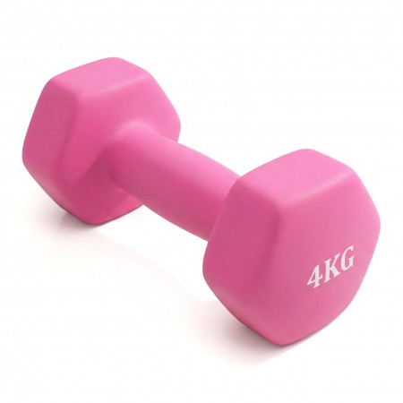 Гантель неразборная гексагональная неопрен 4 кг (розовая) VictoryFit VF-DHN040 Гантель неразборная гексагональная неопрен 4 кг (розовая) VictoryFit VF-DHN040