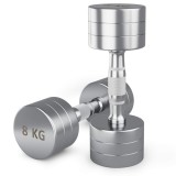 Гантель UNIX Fit PRO круглая хромированная 8 кг, 2 шт.