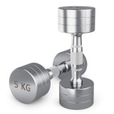 Гантель UNIX Fit PRO круглая хромированная 5 кг, 2 шт.