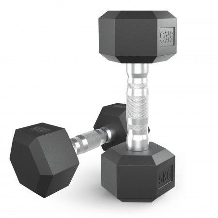 Гантель гексагональная UNIX Fit обрезиненная 5 кг, 2 шт.