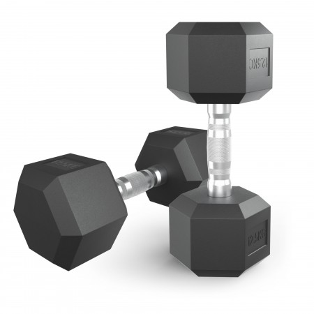 Гантель гексагональная UNIX Fit обрезиненная 12,5 кг, 2 шт. Гантель гексагональная UNIX Fit обрезиненная 12,5 кг, 2 шт.