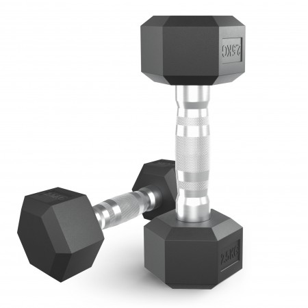 Гантель гексагональная UNIX Fit обрезиненная 2,5 кг, 2 шт. Гантель гексагональная UNIX Fit обрезиненная 2,5 кг, 2 шт.