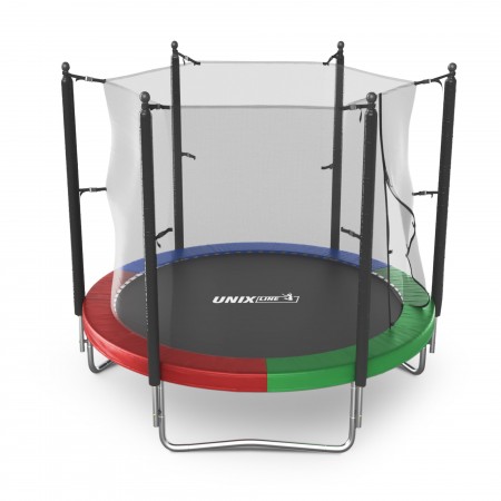 Батут UNIX Line Simple 8 ft (244 см) с внутренней защитной сеткой, цветной Батут UNIX Line Simple 8 ft (244 см) с внутренней защитной сеткой, цветной