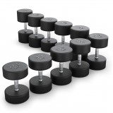 Ряд гантелей круглых UNIX Fit обрезиненные от 27,5 до 50 кг