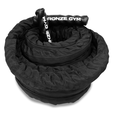 Канат тренировочный BRONZE GYM 3.8см.х12м.,9кг. (с защитным рукавом)