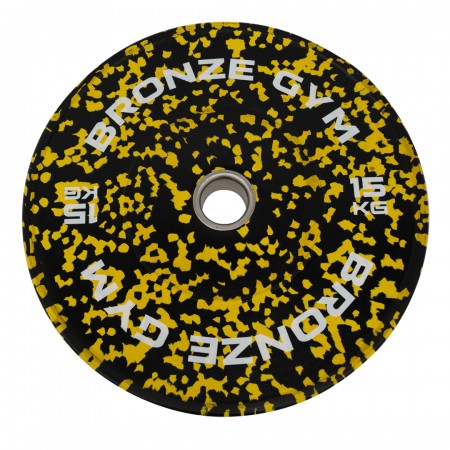 Диск бамперный BRONZE GYM камуфляж желтый 15 кг Диск бамперный BRONZE GYM камуфляж желтый 15 кг
