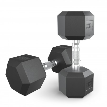 Гантель гексагональная UNIX Fit обрезиненная 15 кг, 2 шт.