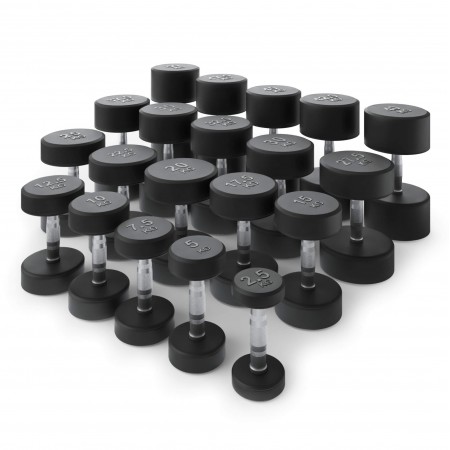 Ряд гантелей круглых UNIX Fit обрезиненные от 2,5 до 50 кг Ряд гантелей круглых UNIX Fit обрезиненные от 2,5 до 50 кг