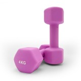 Гантель UNIX Fit неопреновая 4 кг фиолетовый, 2 шт.