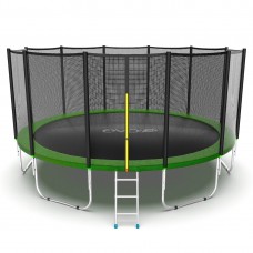 EVO JUMP External 16ft (Green) Батут с внешней сеткой и лестницей, диаметр 16ft (зеленый)