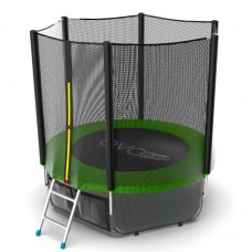 EVO JUMP External 6ft (Green) + Lower net. Батут с внешней сеткой и лестницей, диаметр 6ft (зеленый) + нижняя сеть