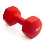 Гантель неразборная гексагональная неопрен 10 кг (красная) VictoryFit VF-DHN100