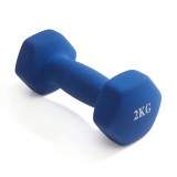Гантель неразборная гексагональная неопрен  2 кг (синяя) VictoryFit VF-DHN020