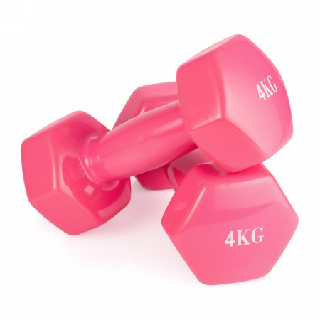 Гантель неразборная 4 кг. винил (2 штуки) VictoryFit VF-DV040-2