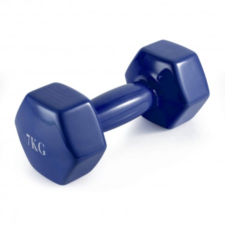 Гантель неразборная 7 кг. винил VictoryFit VF-DV070