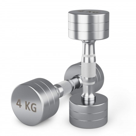 Гантель UNIX Fit PRO круглая хромированная 4 кг, 2 шт. Гантель UNIX Fit PRO круглая хромированная 4 кг, 2 шт.
