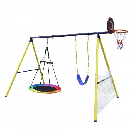 Комплекс уличный игровой с воротами UNIX Line 4 в 1 Yellow Комплекс уличный игровой с воротами UNIX Line 4 в 1 Yellow