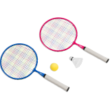 Набор для бадминтона с ракетками KRAFLA FUN200 (2шт), воланом и поролоновым мячом.
