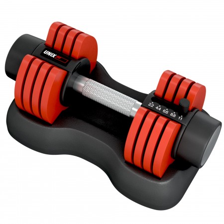 Гантель со ступенчатой регулировкой UNIX Fit 11 кг красная Гантель со ступенчатой регулировкой UNIX Fit 11 кг красная