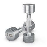 Гантель UNIX Fit PRO круглая хромированная 2 кг, 2 шт.