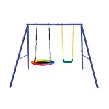 Качели уличные с воротами UNIX Line двойные 80+40 см Color Качели уличные с воротами UNIX Line двойные 80+40 см Color