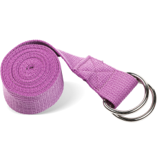 Ремень для йоги с металлическим карабином PRCTZ YOGA STRAP, фиолетовый
