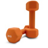Гантель UNIX Fit неопреновая 2 кг оранжевый, 2 шт.
