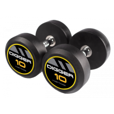 Комплект обрезиненных гантелей 10 пар от 2,5 до 25 кг HD51D2A-2,5-25