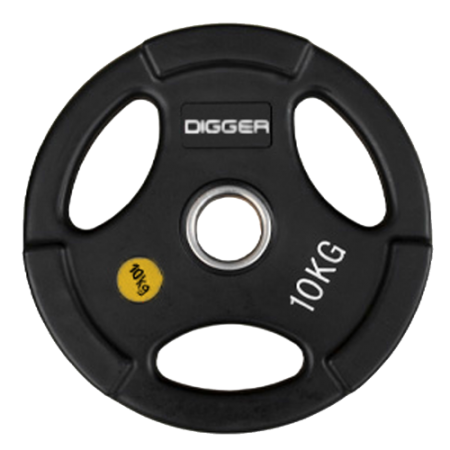 Диск олимпийский обрезиненный 3-х хватовый 10кг Hasttings Digger HD51C1C-10 Диск олимпийский обрезиненный 3-х хватовый 10кг Hasttings Digger HD51C1C-10