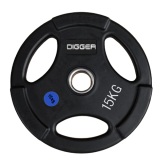 Диск олимпийский обрезиненный 3-х хватовый 15кг Hasttings Digger HD51C1C-15
