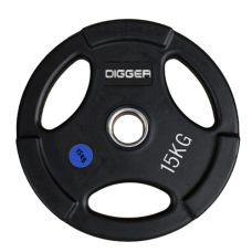 Диск олимпийский обрезиненный 3-х хватовый 15кг Hasttings Digger HD51C1C-15