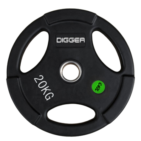 Диск олимпийский обрезиненный 3-х хватовый 20кг Hasttings Digger HD51C1C-20