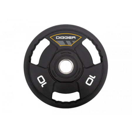 Диск олимпийский полиуретановый 3-х хватовый 10кг Hasttings Digger HD51C3A-10