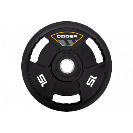 Диск олимпийский полиуретановый 3-х хватовый 15кг Hasttings Digger HD51C3A-15 Диск олимпийский полиуретановый 3-х хватовый 15кг Hasttings Digger HD51C3A-15