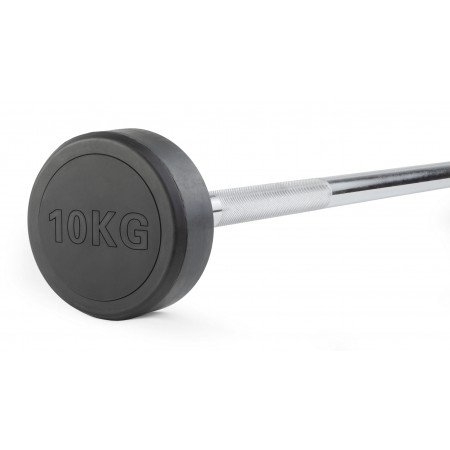 Штанга неразборная обрезиненная 10 кг. Прямой гриф. VictoryFit VF-DX4100