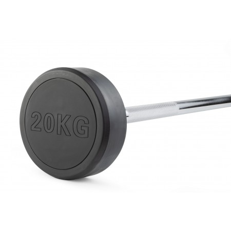 Штанга неразборная обрезиненная 20 кг. Прямой гриф. VictoryFit VF-DX4200