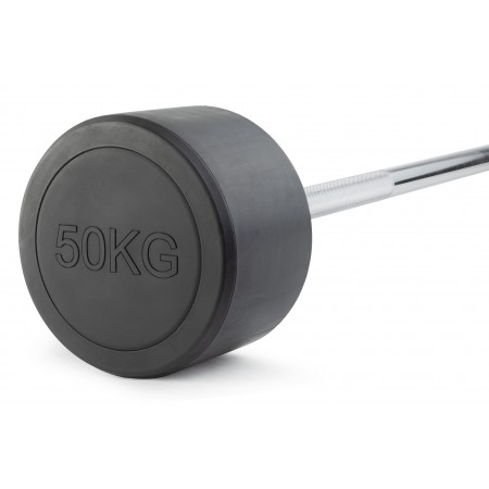 Штанга неразборная обрезиненная 50 кг. Прямой гриф. VictoryFit VF-DX4500