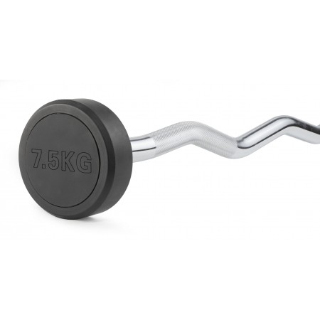 Штанга неразборная обрезиненная 7,5 кг. Изогнутый гриф. VictoryFit VF-DX5075