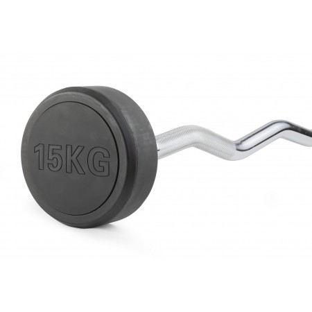 Штанга неразборная обрезиненная 15 кг. Изогнутый гриф. VictoryFit VF-DX5150 Штанга неразборная обрезиненная 15 кг. Изогнутый гриф. VictoryFit VF-DX5150