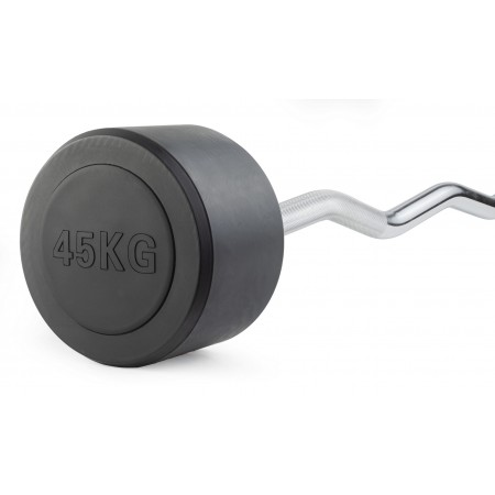 Штанга неразборная обрезиненная 45 кг. Изогнутый гриф. VictoryFit VF-DX5450