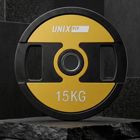 Диск уретановый c хватом UNIX Fit PRO 15 кг, 51 мм, 1 шт. Диск уретановый c хватом UNIX Fit PRO 15 кг, 51 мм, 1 шт.