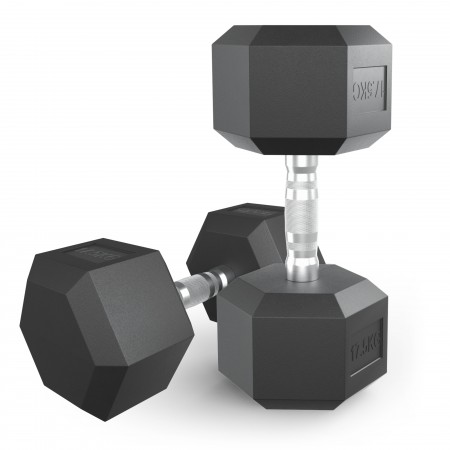 Гантель гексагональная UNIX Fit обрезиненная 17,5 кг, 2 шт.