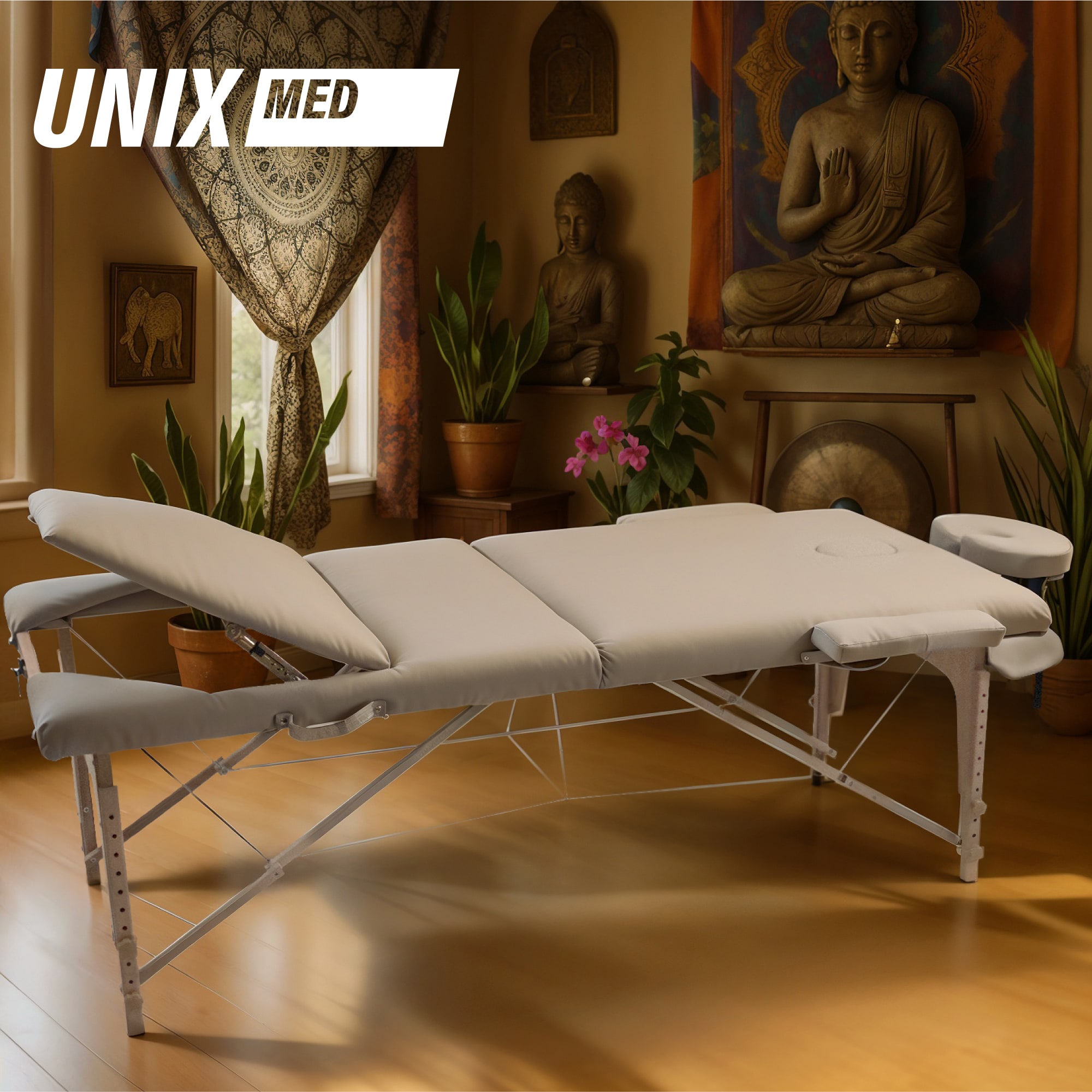 Массажный стол UNIX Безмятежность / Serenity 3 секции серый